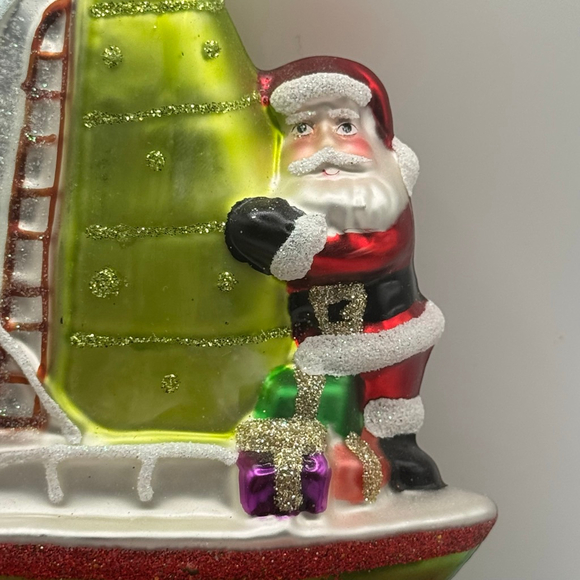 Kurt S. Adler Santa Sailboat Christmas Tree Ornament One Size Green Blue - Picture 2 of 6